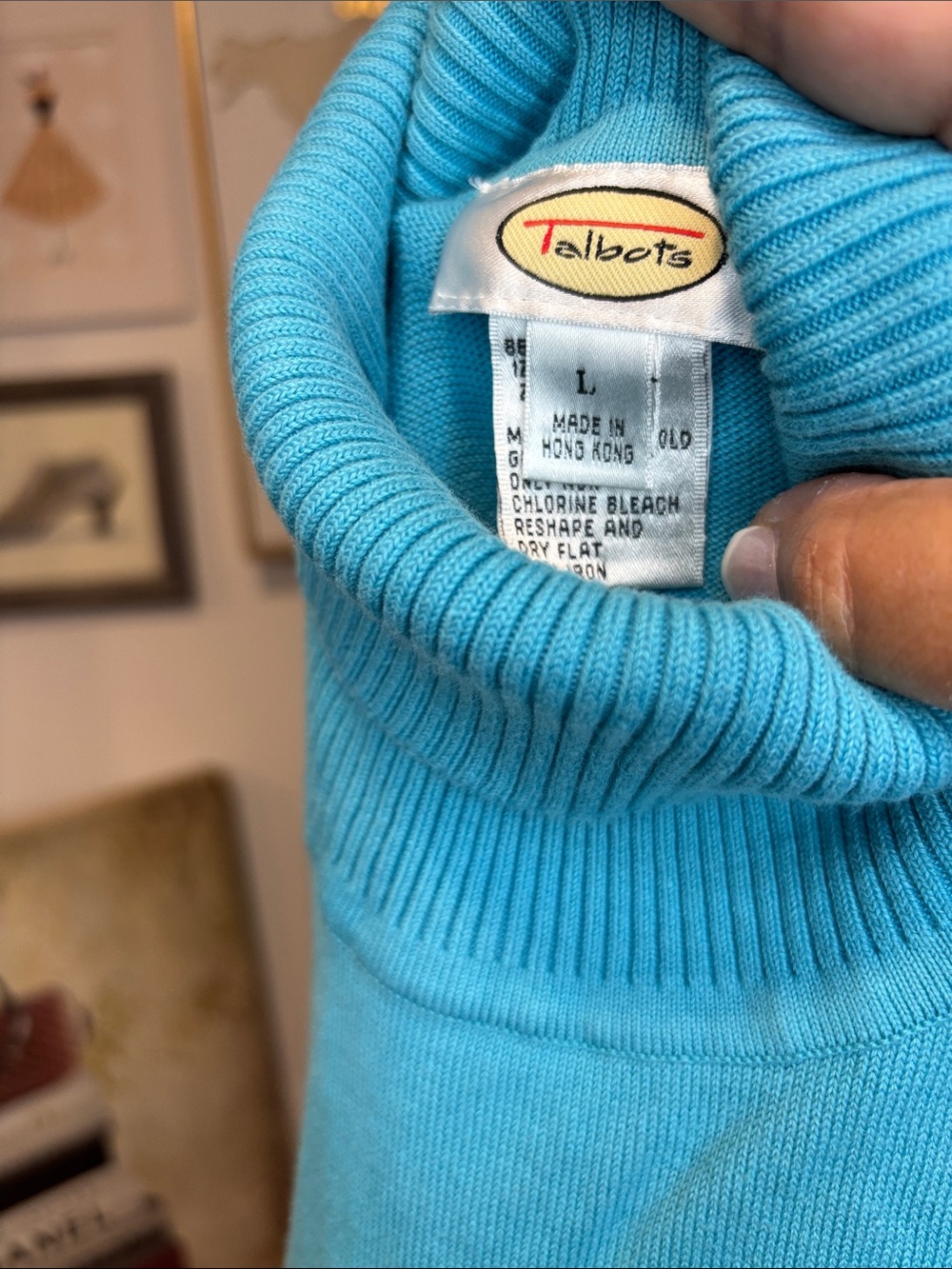 Talbots Turquoise Turtleneck Sweater - Picture 2 of 3